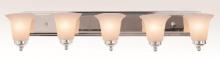  3505 PC - Rusty Collection 5-Light, Glass Bell Shades Vanity Wall Light